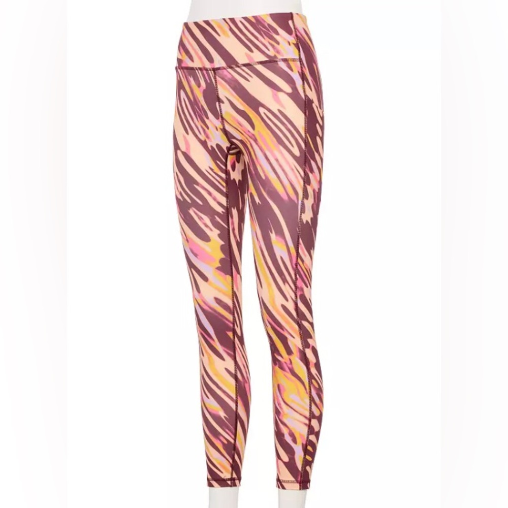 NEW Tek Gear Ultrastretch High-Waisted 7/8 Leggings with Side‎ Pockets